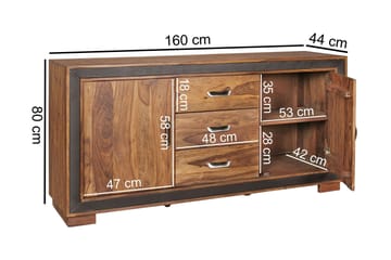 Senkki Colebrook 160x44 cm - Puu/Luonnonväri - Säilytys - Säilytyskalusteet - Senkki