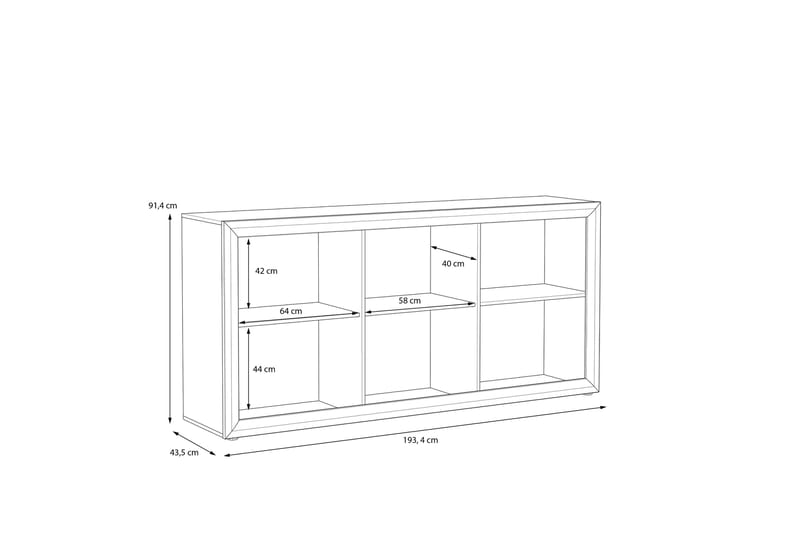 Senkki Edirne 41x194 cm - Beige/Ruskea - Säilytys - Säilytyskalusteet - Senkki