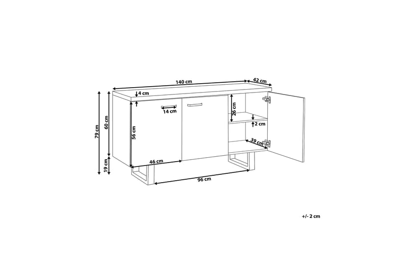Senkki Fenlason 3 ovella - Puu/Luonnonväri - Säilytys - Säilytyskalusteet - Senkki