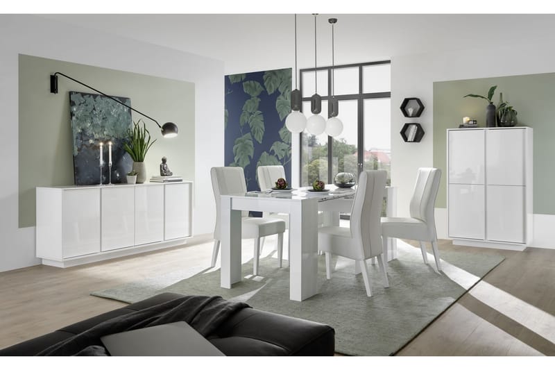 Senkki Ghiaccio 180x43 cm - Valkoinen Korkeakiilto - Säilytys - Säilytyskalusteet - Senkki