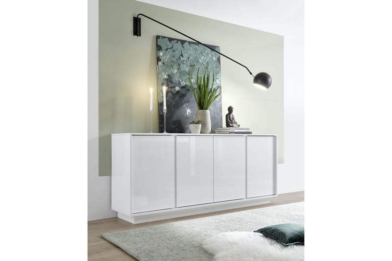 Senkki Ghiaccio 180x43 cm - Valkoinen Korkeakiilto - Säilytys - Säilytyskalusteet - Senkki