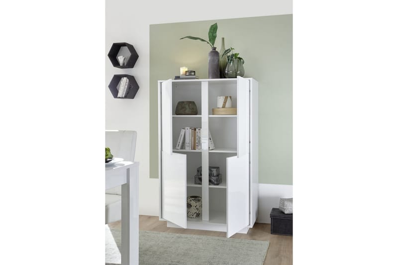 Senkki Ghiaccio 92x43 cm - Valkoinen Korkeakiilto - Säilytys - Säilytyskalusteet - Senkki