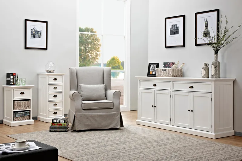 Senkki Hampton Valkoinen - 4 Kaapilla 2 Laatikolla - Säilytys - Säilytyskalusteet - Senkki