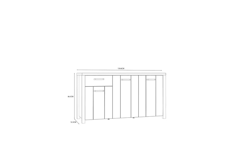 Senkki Havdar 52x160 cm - Ruskea/Musta - Säilytys - Säilytyskalusteet - Senkki