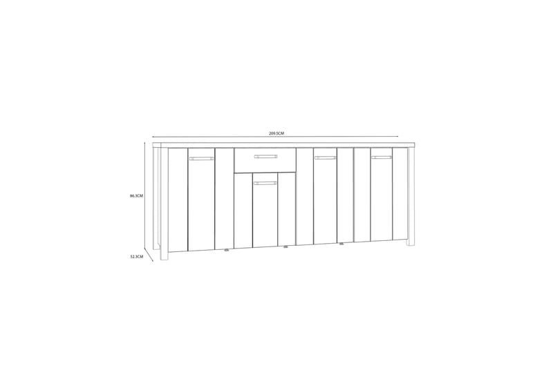 Senkki Havdar 52x210 cm - Ruskea/Musta - Säilytys - Säilytyskalusteet - Senkki