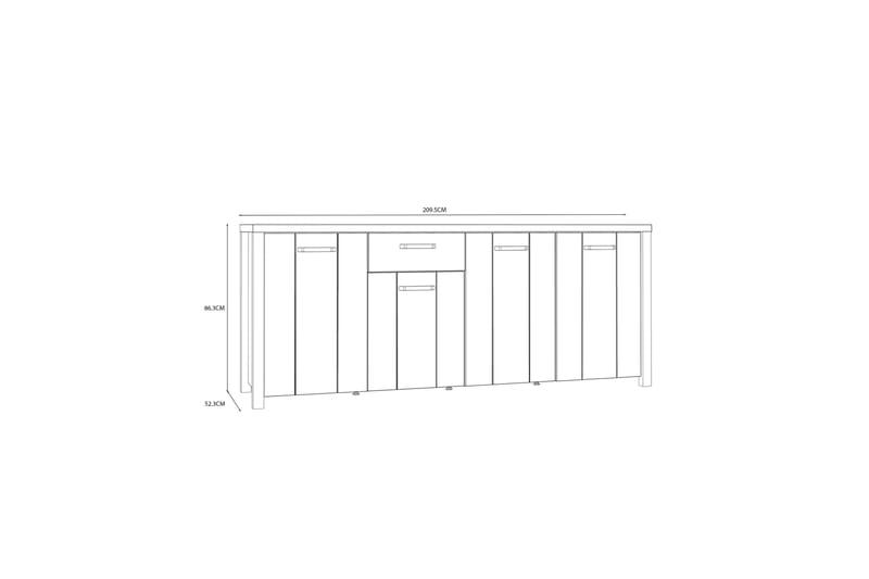 Senkki Havdar 52x210 cm - Ruskea/Musta - Säilytys - Säilytyskalusteet - Senkki