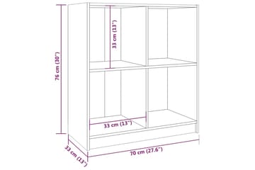 Senkki hunajanruskea 70x33x76 cm täysi mänty - Ruskea - Säilytys - Säilytyskalusteet - Senkki
