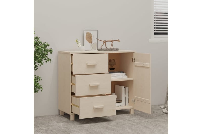 Senkki hunajanruskea 90x40x80 cm täysi mänty - Ruskea - Säilytys - Säilytyskalusteet - Senkki