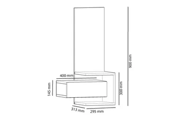 Senkki Jahic 49 cm - Tammi/Antrasiitti - Säilytys - Säilytyskalusteet - Senkki