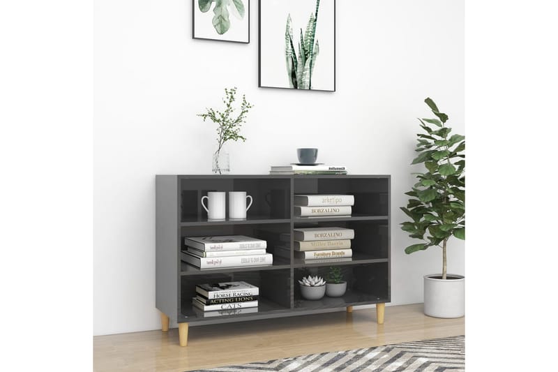 Senkki korkeakiilto harmaa 103,5x35x70 cm lastulevy - Säilytys - Säilytyskalusteet - Senkki