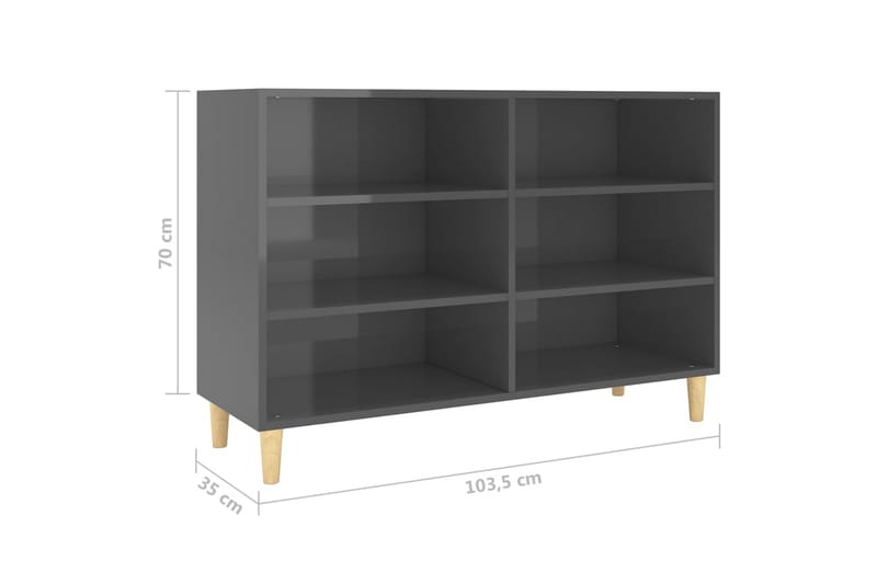 Senkki korkeakiilto harmaa 103,5x35x70 cm lastulevy - Säilytys - Säilytyskalusteet - Senkki