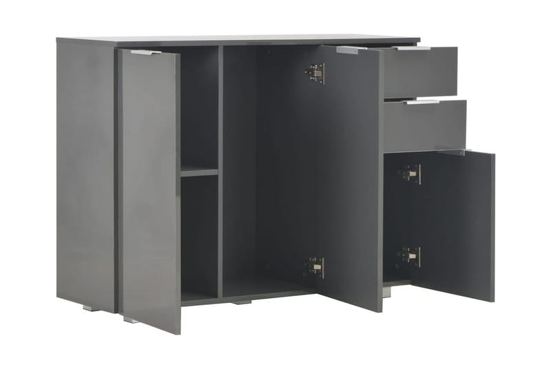 Senkki korkeakiilto harmaa 107x35x76 cm - Harmaa - Säilytys - Säilytyskalusteet - Senkki