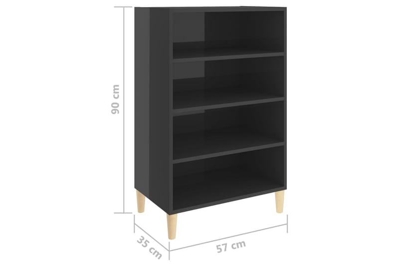 Senkki korkeakiilto harmaa 57x35x90 cm lastulevy - Harmaa - Säilytys - Säilytyskalusteet - Senkki