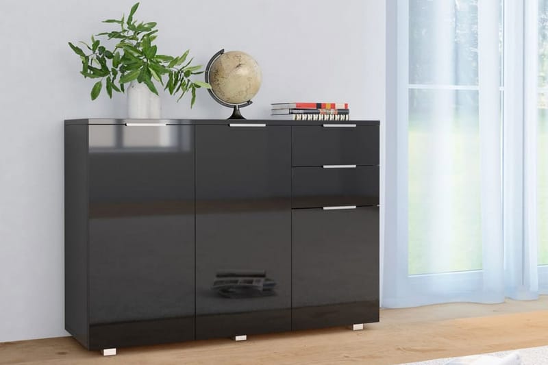 Senkki korkeakiilto musta 107x35x76 cm - Musta - Säilytys - Säilytyskalusteet - Senkki