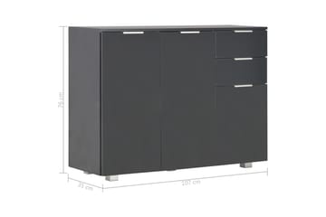 Senkki korkeakiilto musta 107x35x76 cm - Musta - Säilytys - Säilytyskalusteet - Senkki