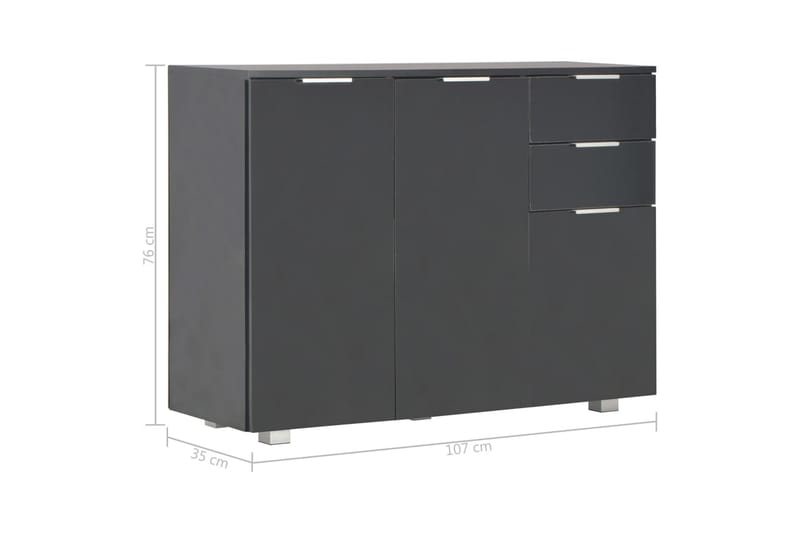Senkki korkeakiilto musta 107x35x76 cm - Musta - Säilytys - Säilytyskalusteet - Senkki