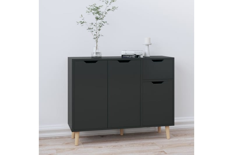 Senkki korkeakiilto musta 90x30x72 cm lastulevy - Musta - Säilytys - Säilytyskalusteet - Senkki