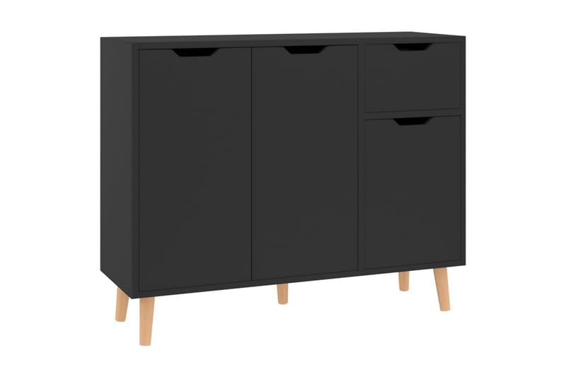 Senkki korkeakiilto musta 90x30x72 cm lastulevy - Musta - Säilytys - Säilytyskalusteet - Senkki