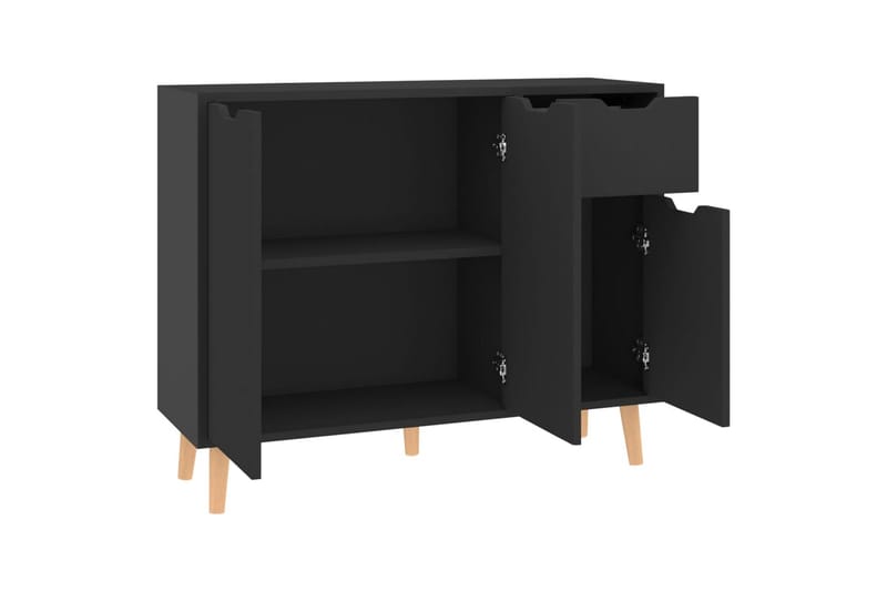 Senkki korkeakiilto musta 90x30x72 cm lastulevy - Musta - Säilytys - Säilytyskalusteet - Senkki