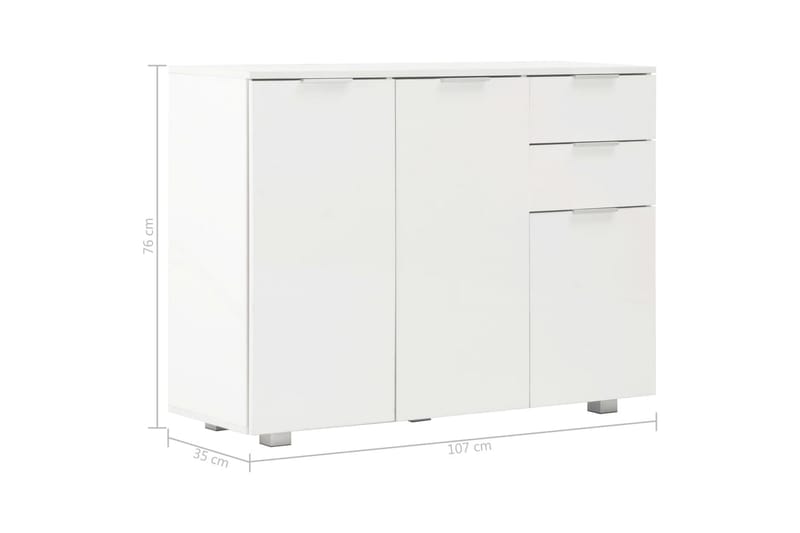 Senkki korkeakiilto valkoinen 107x35x76 cm - Valkoinen - Säilytys - Säilytyskalusteet - Senkki