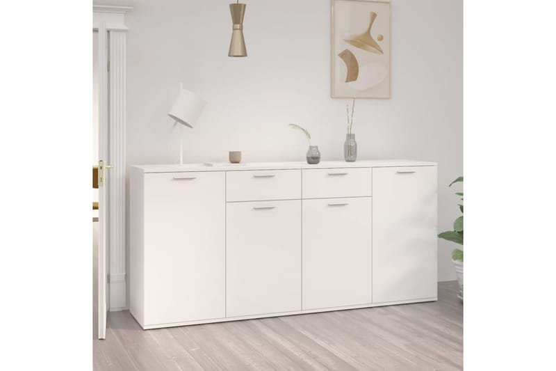 Senkki korkeakiilto valkoinen 160x36x75 cm lastulevy - Säilytys - Säilytyskalusteet - Senkki