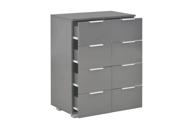 Senkki korkeakiiltoinen harmaa 60x35x76 cm lastulevy - Harmaa - Säilytys - Säilytyskalusteet - Senkki