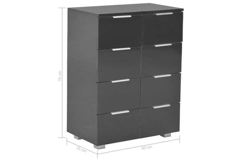 Senkki korkeakiiltoinen musta 60x35x76 cm lastulevy - Musta - Säilytys - Säilytyskalusteet - Senkki