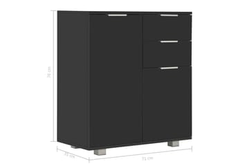 Senkki korkeakiiltoinen musta 71x35x76 cm lastulevy - Musta - Säilytys - Säilytyskalusteet - Senkki