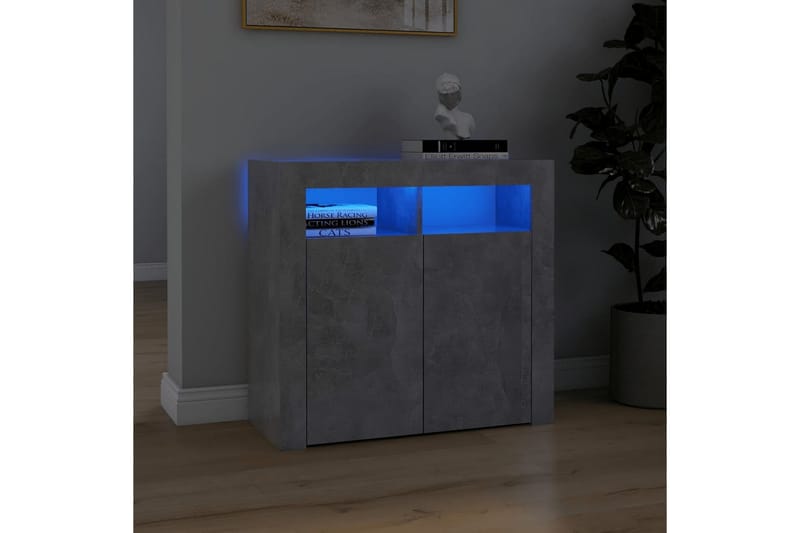 Senkki LED-valoilla betoninharmaa 80x35x75 cm - Säilytys - Säilytyskalusteet - Senkki