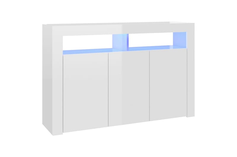 Senkki LED-valoilla korkeakiilto valkoinen 115,5x30x75 cm - Säilytys - Säilytyskalusteet - Senkki