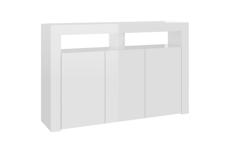 Senkki LED-valoilla korkeakiilto valkoinen 115,5x30x75 cm - Säilytys - Säilytyskalusteet - Senkki