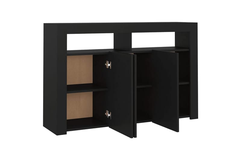 Senkki LED-valoilla musta 115,5x30x75 cm - Säilytys - Säilytyskalusteet - Senkki