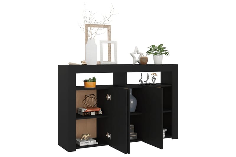 Senkki LED-valoilla musta 115,5x30x75 cm - Säilytys - Säilytyskalusteet - Senkki