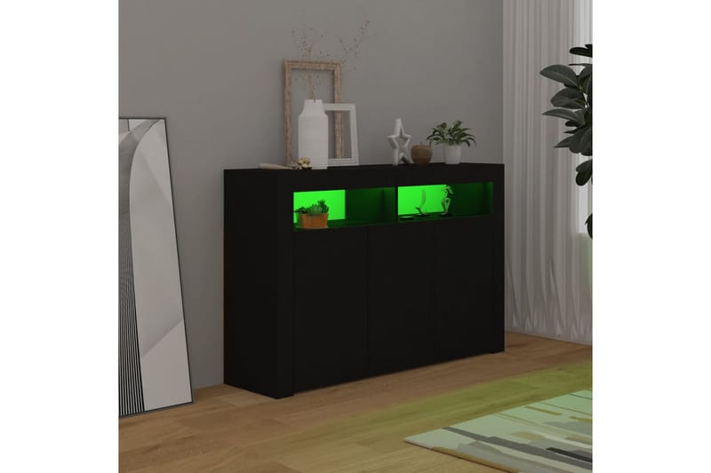 Senkki LED-valoilla musta 115,5x30x75 cm - Senkki