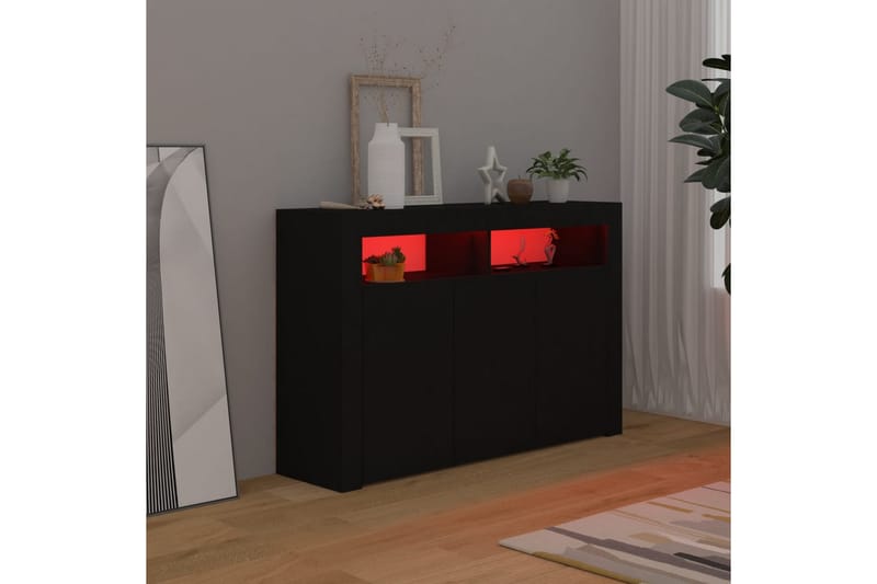Senkki LED-valoilla musta 115,5x30x75 cm - Säilytys - Säilytyskalusteet - Senkki