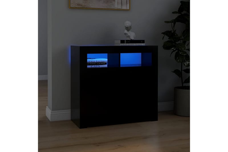 Senkki LED-valoilla musta 80x35x75 cm - Säilytys - Säilytyskalusteet - Senkki