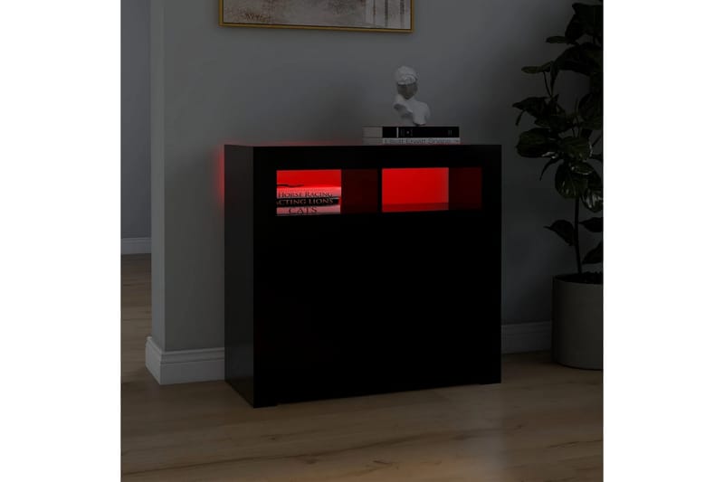 Senkki LED-valoilla musta 80x35x75 cm - Säilytys - Säilytyskalusteet - Senkki