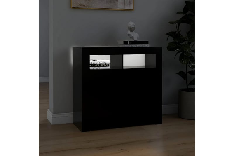 Senkki LED-valoilla musta 80x35x75 cm - Säilytys - Säilytyskalusteet - Senkki