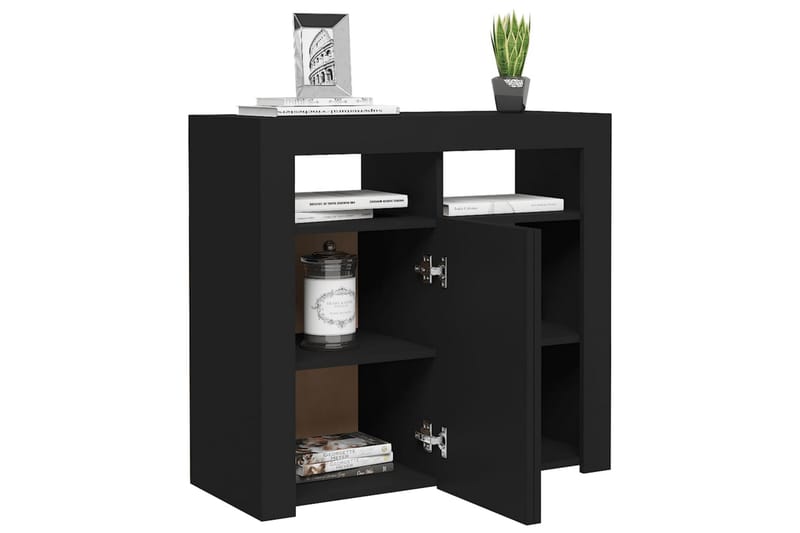 Senkki LED-valoilla musta 80x35x75 cm - Säilytys - Säilytyskalusteet - Senkki