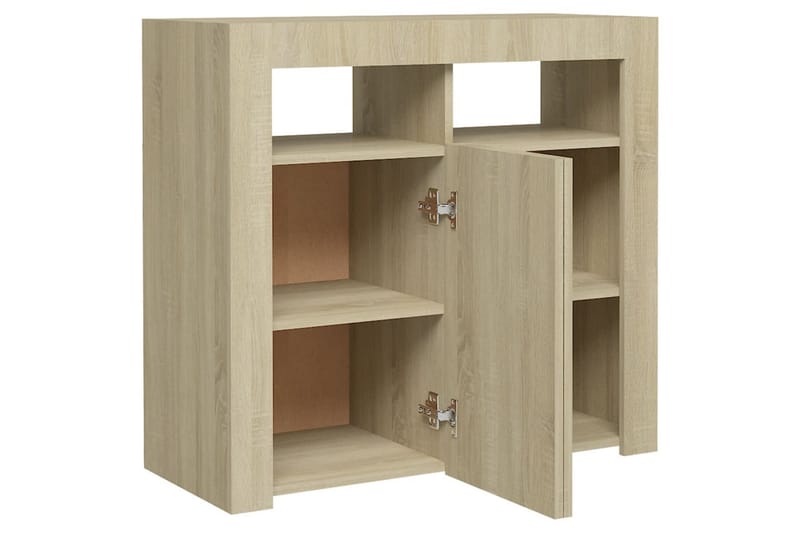 Senkki LED-valoilla Sonoma-tammi 80x35x75 cm - Säilytys - Säilytyskalusteet - Senkki