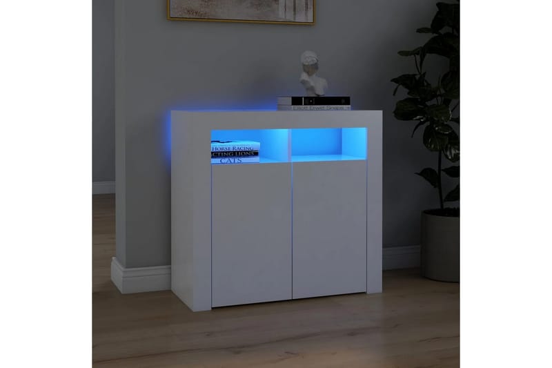 Senkki LED-valoilla valkoinen 80x35x75 cm - Säilytys - Säilytyskalusteet - Senkki
