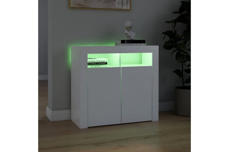 Senkki LED-valoilla valkoinen 80x35x75 cm - Säilytys - Säilytyskalusteet - Senkki