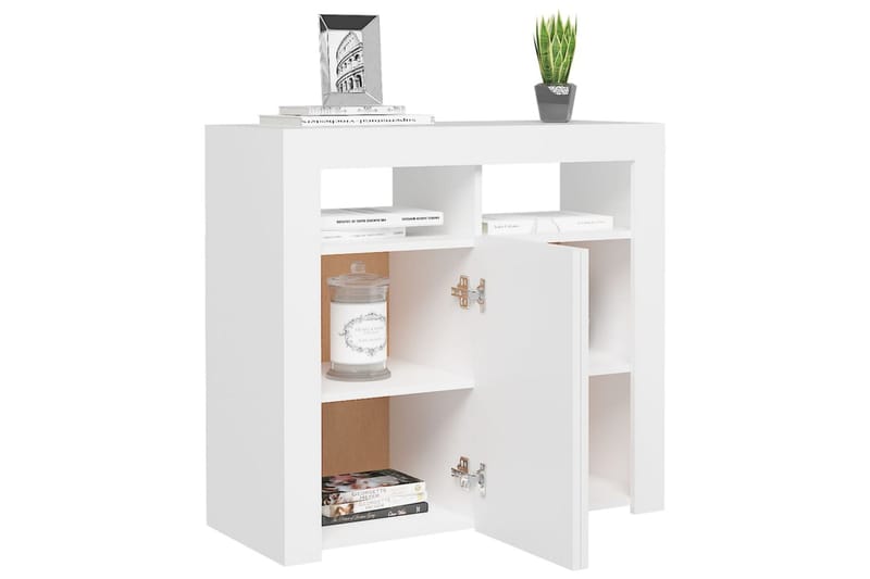Senkki LED-valoilla valkoinen 80x35x75 cm - Säilytys - Säilytyskalusteet - Senkki