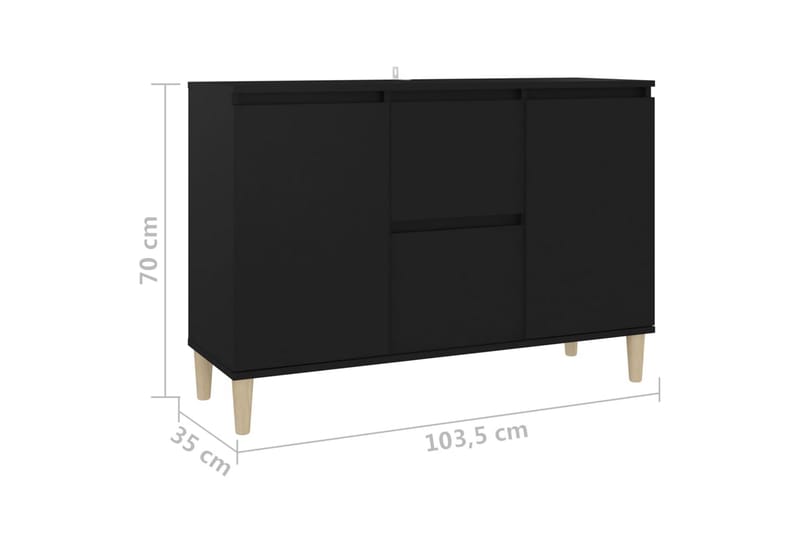 Senkki musta 103,5x35x70 cm lastulevy - Musta - Säilytys - Säilytyskalusteet - Senkki
