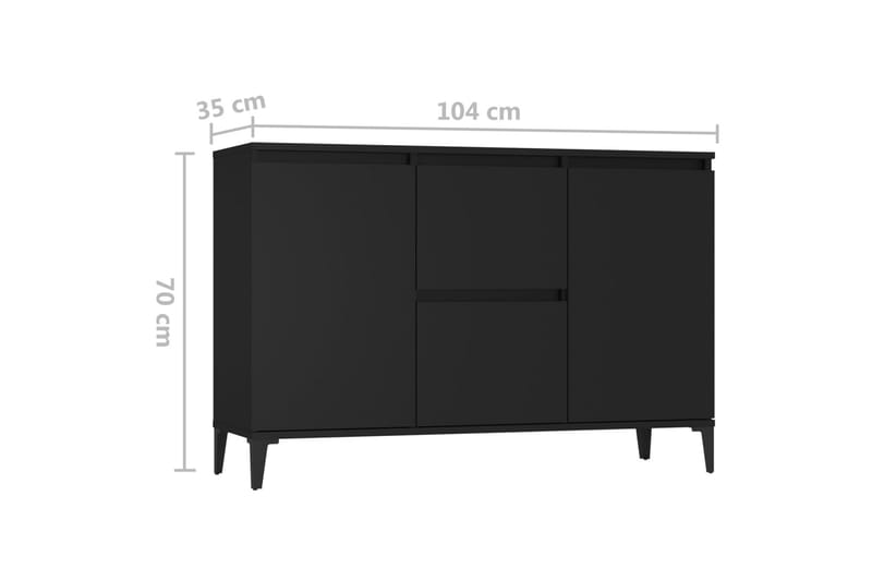 Senkki musta 104x35x70 cm lastulevy - Musta - Säilytys - Säilytyskalusteet - Senkki