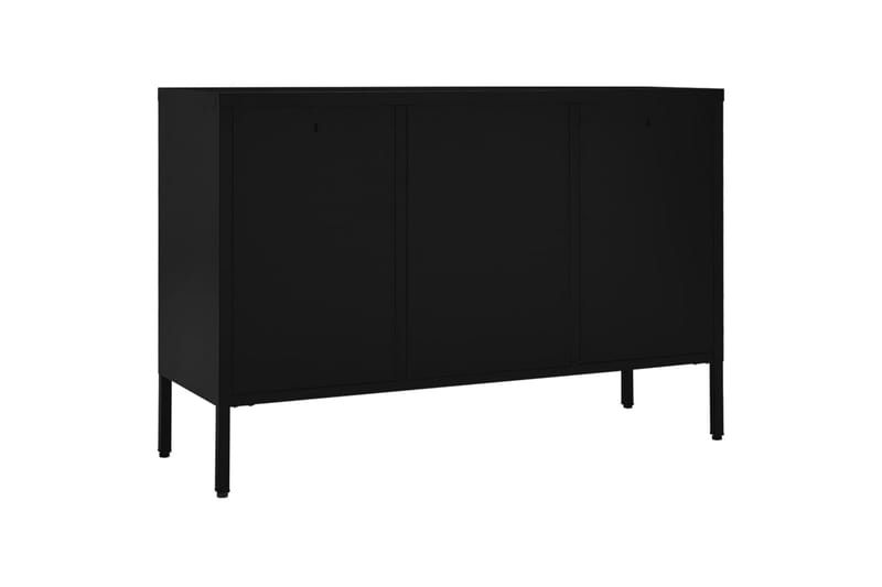 Senkki musta 105x35x70 cm teräs ja karkaistu lasi - Säilytys - Säilytyskalusteet - Senkki