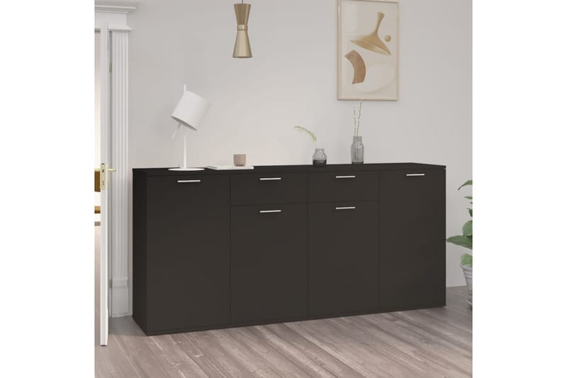 Senkki musta 160x36x75 cm lastulevy - Säilytys - Säilytyskalusteet - Senkki