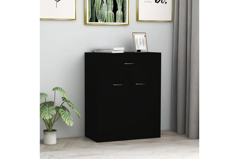 Senkki musta 60x30x75 cm lastulevy - Musta - Säilytys - Säilytyskalusteet - Senkki