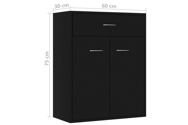 Senkki musta 60x30x75 cm lastulevy - Musta - Säilytys - Säilytyskalusteet - Senkki