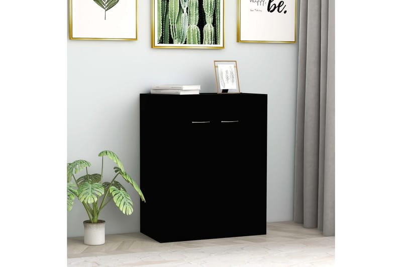 Senkki musta 60x30x75 cm lastulevy - Musta - Säilytys - Säilytyskalusteet - Senkki